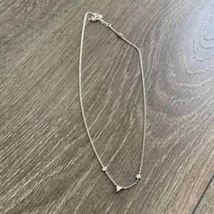 Sterling Silver Triangle Diamond Necklace